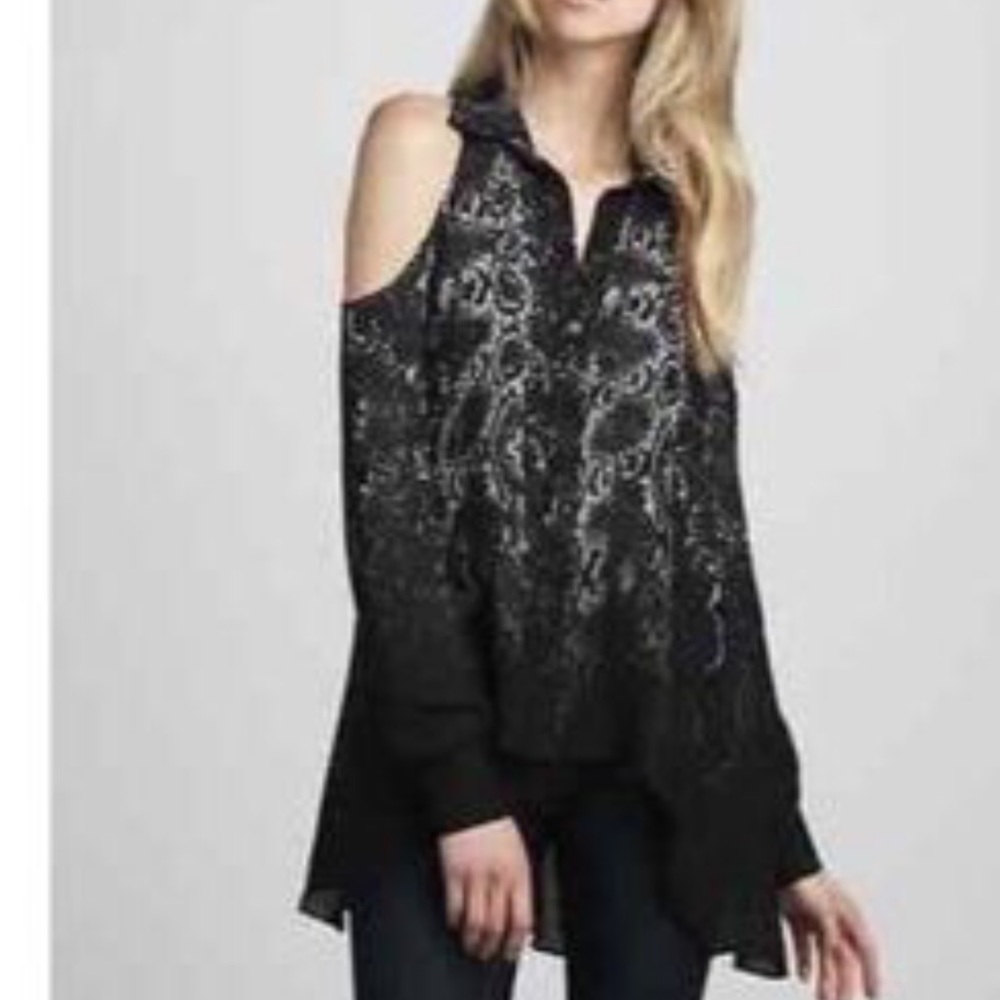 Parker snake ombré cold shoulder tunic